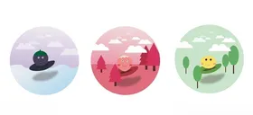 夏天清凉小元素创意拟人矢量插画