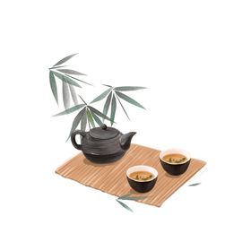 ai矢量透明茶具背景