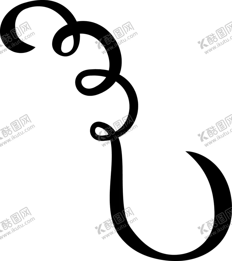 编号：41593707020110244370【酷图网】源文件下载-鱼钩纹路设计剪影