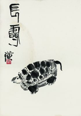 齐白石国画新中式山水山脉古树