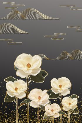 玉兰花客厅装饰画