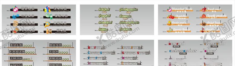 编号：82523804270731378707【酷图网】源文件下载-超市分类发光牌