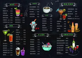 饮品菜单啤酒简笔画酸奶简笔画奶咖鲜果萃