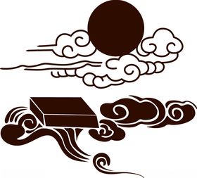 祥云古典文化墙雕刻造型国潮