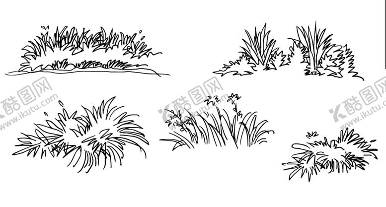 编号：30256709272205105609【酷图网】源文件下载-AI小草丛矢量