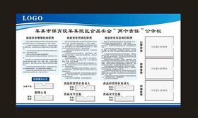 食品安全两个责任公示栏