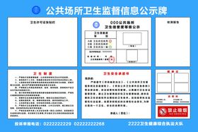 公共场所卫生监督牌