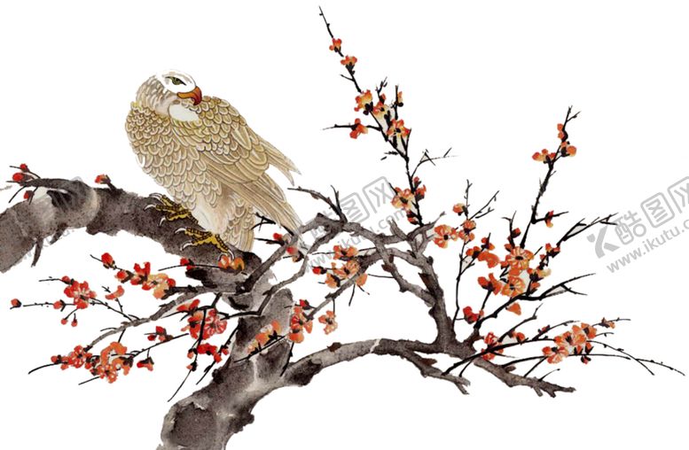 编号：27975910060535316328【酷图网】源文件下载-水墨树鸟图