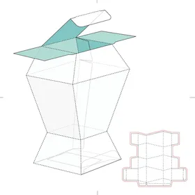 包装盒刀模平面展开图食品瓦楞型图