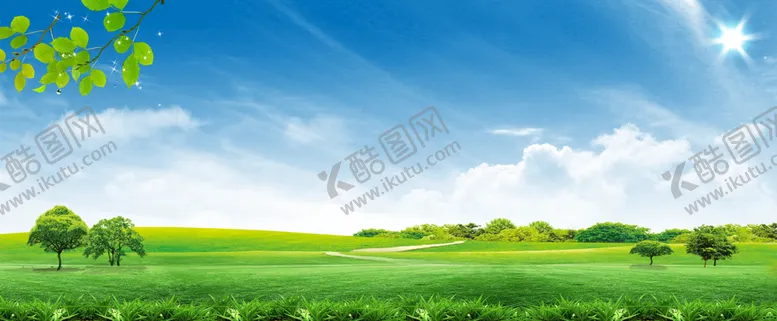 编号：08291409270737434956【酷图网】源文件下载-蓝天白云草地