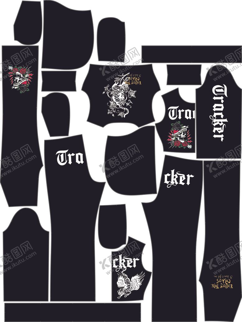 编号：27187404030952076374【酷图网】源文件下载-定位花数码玫瑰字母骷髅