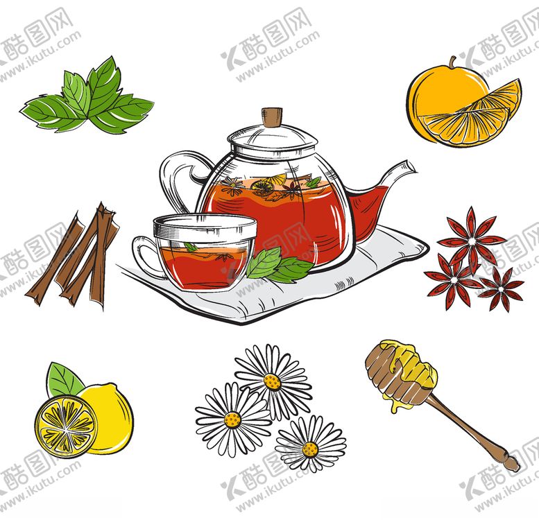 编号：45617710282306428669【酷图网】源文件下载-矢量茶壶食物素材