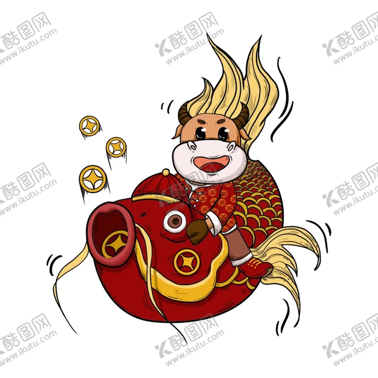 编号：65356706181258157700【酷图网】源文件下载-春节动漫牛形象