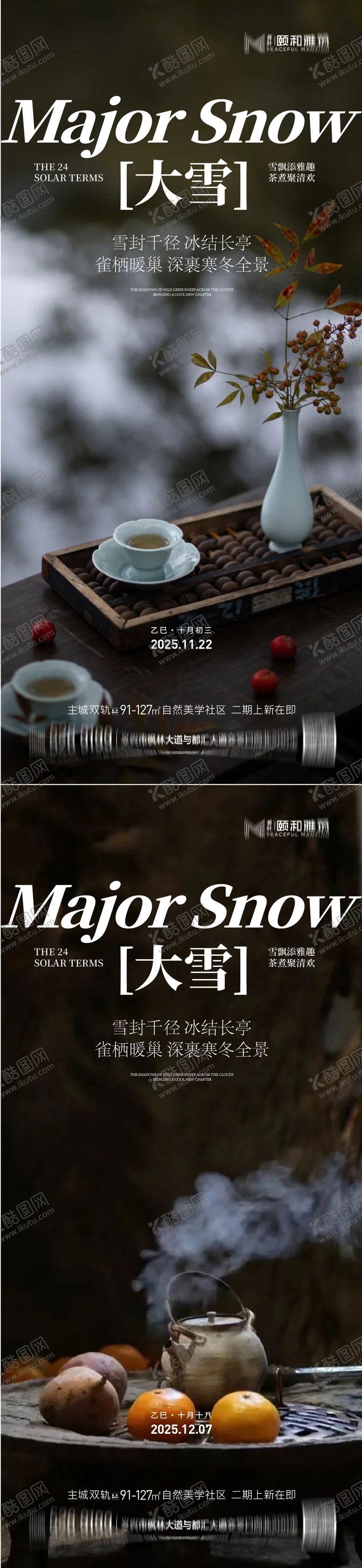 编号：98078412020203326527【酷图网】源文件下载-大雪节气移动端海报