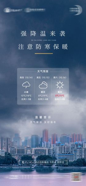强降温来袭温馨提示海报