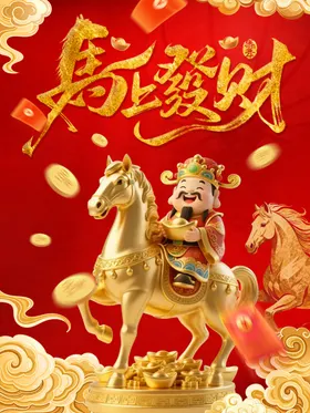 马上发财喜庆装饰图