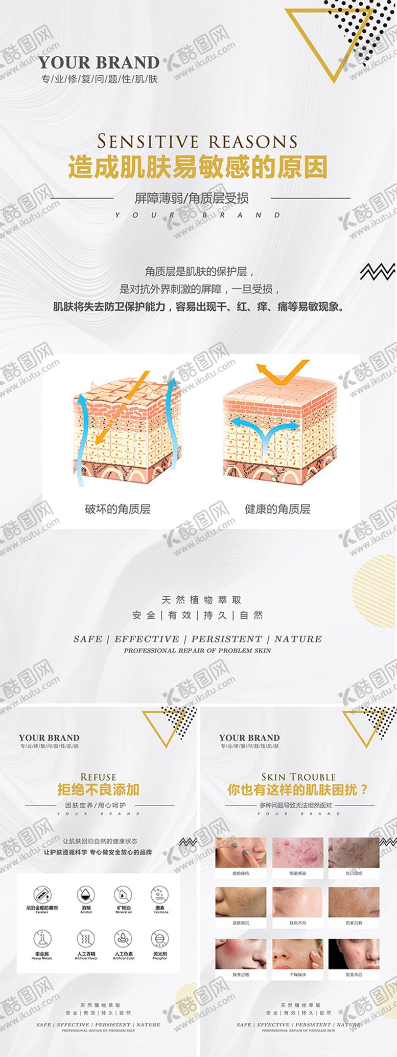编号：72067305041330072124【酷图网】源文件下载-肌肤敏感的原因海报