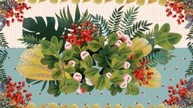 花朵边框底纹插画卡通背景素材