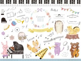 梦幻音乐主题插画图案