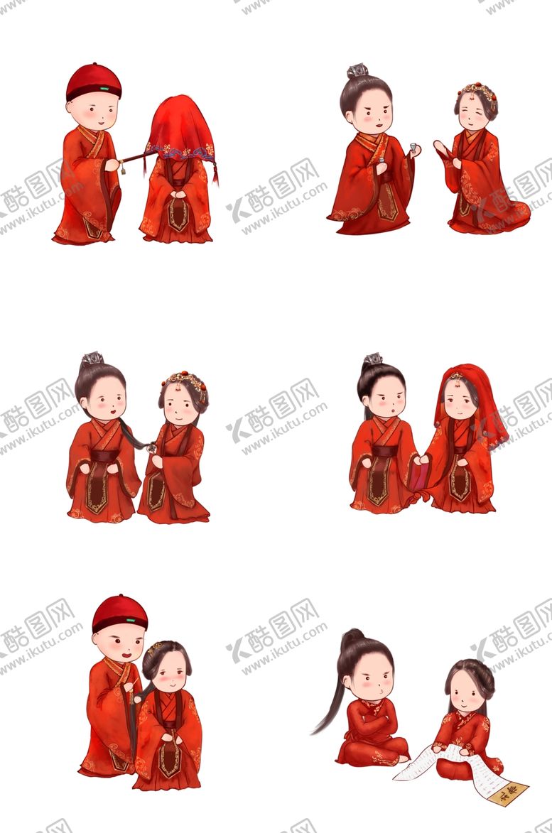编号：29837304201826497740【酷图网】源文件下载-婚嫁场景卡通人物