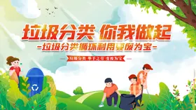 垃圾分类创建卫生城市标语环保展板社区卫生