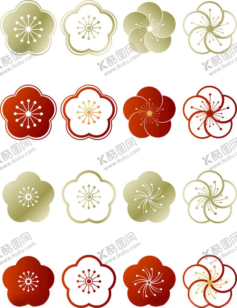 编号：94878704051452532272【酷图网】源文件下载-传统梅花图案集合