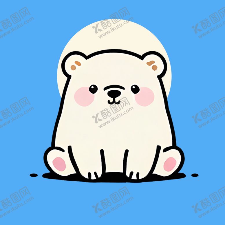 编号：23501303011120018015【酷图网】源文件下载-手绘卡通小白熊