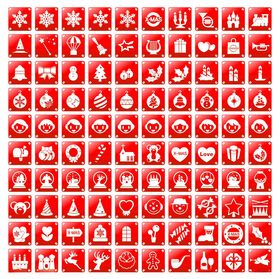 红色节日图标集合