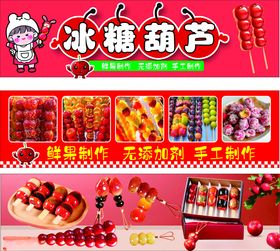 美味多样的冰糖葫芦展示