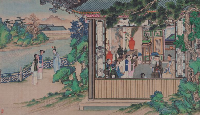 编号：84429805101814141810【酷图网】源文件下载-红楼梦场景精美工笔画