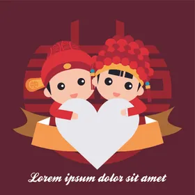 婚庆男女卡通形象设计