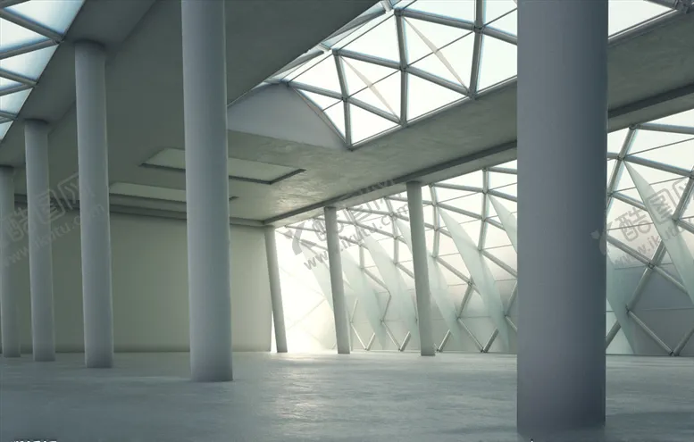 编号：63459004222201314584【酷图网】源文件下载-C4D模型建筑室内大厅大堂