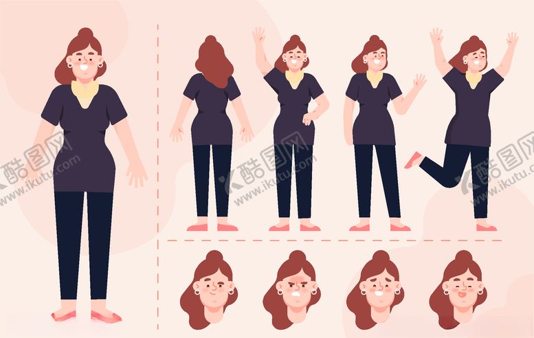 编号：45863410040916403577【酷图网】源文件下载-人物不同动作