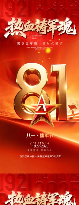 建军节海报八一人公历日