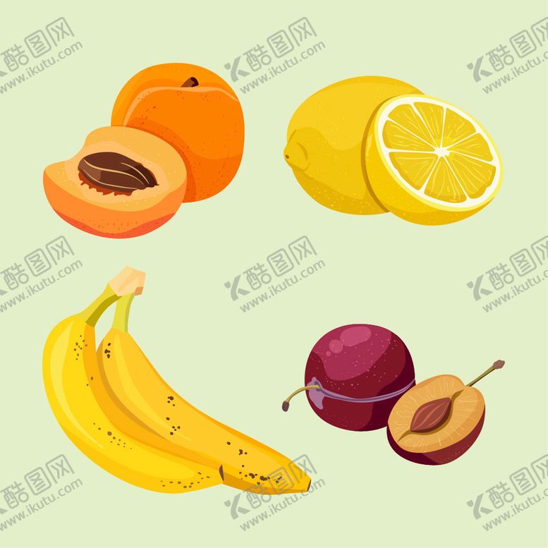 编号：28614510100305116481【酷图网】源文件下载-各种手绘水果