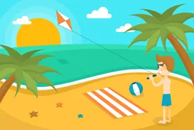 夏日沙滩背景度假大自然旅行旅游