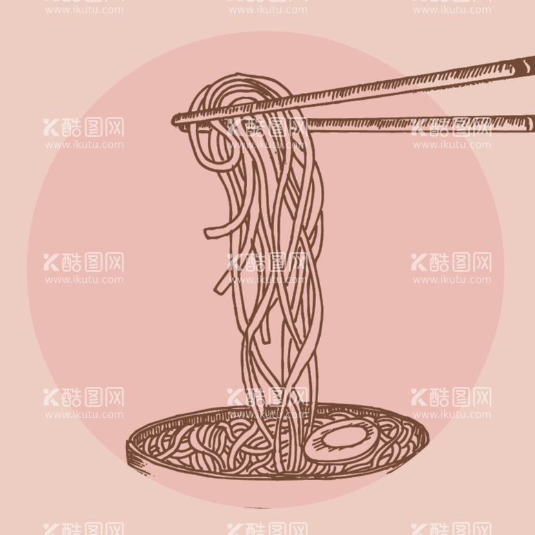 编号：19980912131850299732【酷图网】源文件下载-手绘面条米粉碗筷
