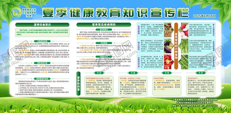 编号：78179911020137132268【酷图网】源文件下载-夏季健康宣传栏