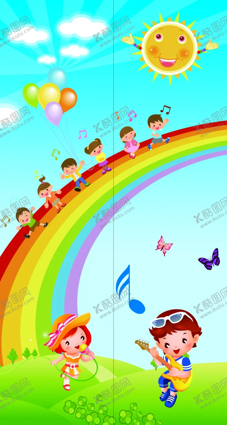 编号：54336707070040475541【酷图网】源文件下载-卡通电梯门贴