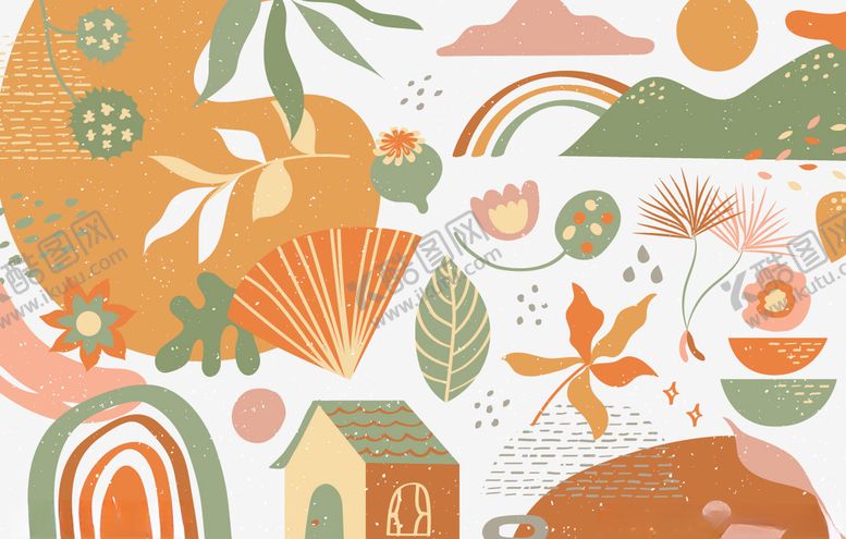 编号：13878709281003292773【酷图网】源文件下载-手绘植物花卉背景