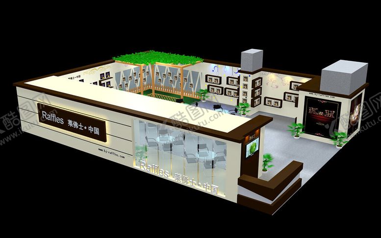编号：49045501200213518626【酷图网】源文件下载-展览3D模型一面开口