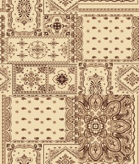 复古几何花卉拼接图案