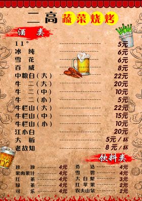 烧烤菜单