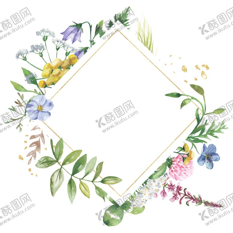 编号：76775610232047066075【酷图网】源文件下载-水彩植物花朵装饰