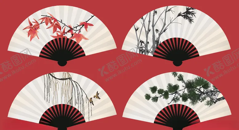 编号：16858504201759092569【酷图网】源文件下载-纸扇矢量素材