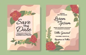 花卉婚礼请柬设计模板