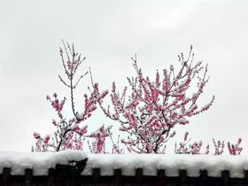 唯美自然风景雪后小山村图片