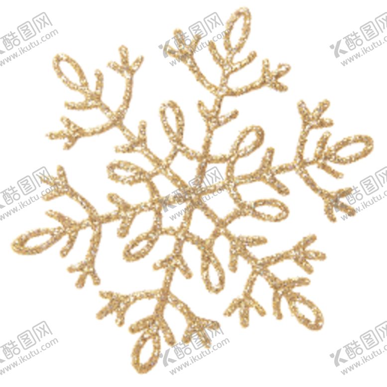 编号：47396810082244151026【酷图网】源文件下载-金色质感雪花png