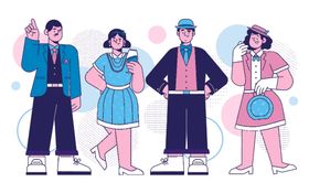 时尚人群街头潮流穿搭