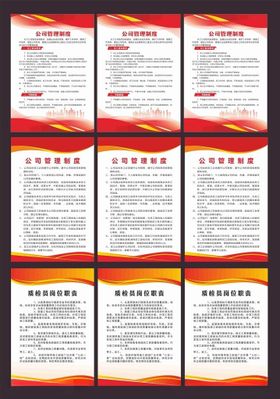 红色制度牌